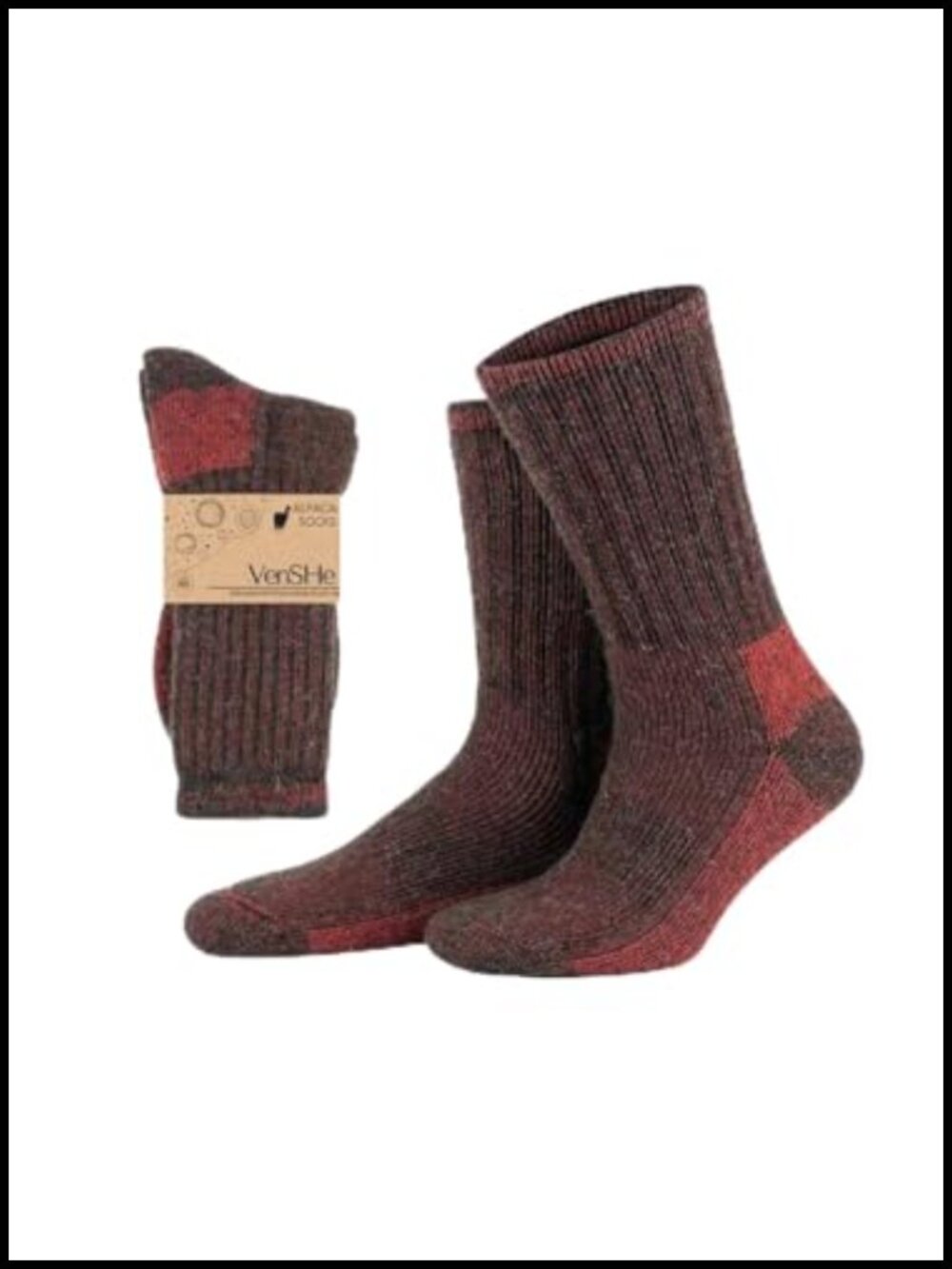 Alpaca Wool Crew Socks Cushioned Terry Warm Thick Thermal Camping Hiking